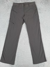 Eddie Bauer Pants Women 4 Gray Straight Leg Zip Pockets Nylon Roll Up 29x31
