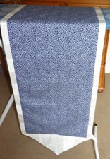 Long Table or Bed Runner Navy and White 156 cm x 42.5 cm