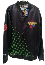 Nerf Jacket Mens 2XL Black Satin Fanimation Chalk Line Stick It 2022 Hasbro Coat