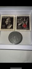 Nazi Third Reich x1 1943 10RPF COIN,x2 Heydrich Death Mask & Red Cross Stamps