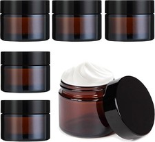 50ml Amber Glass Jars 6Pcs
