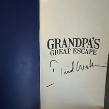 David Walliams + 11 Film Cast Hand Signed Grandpa's Great Escape 2015 1st Ed HB