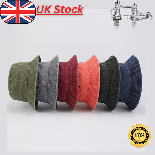 Stonewashed cotton bucket hat - stonewashed,