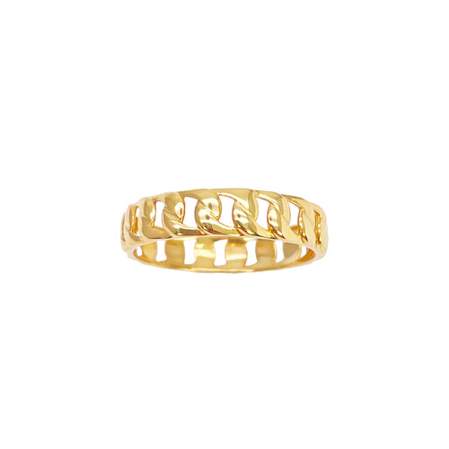 22ct gold cuban link ring - gold,