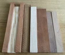 Mixed Hardwood Timber Offcuts x 8 ASH, IROKO, MAHOGANY & WALNUT - Wood DIY 1303