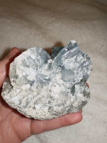 Celestite rough cluster 400g - celestite,