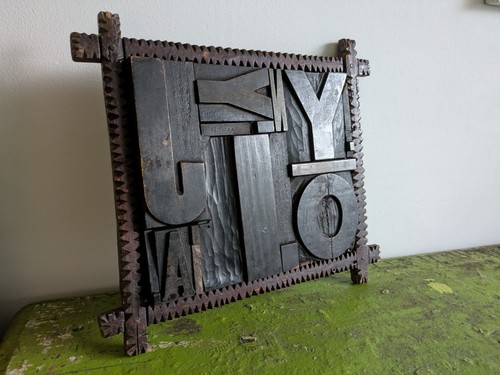 Vintage wooden printers press - wooden,