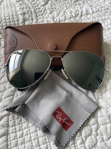 Ray ban aviator silver frame - ray, /