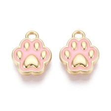 10 Small Dog Paw Shaped Gold
