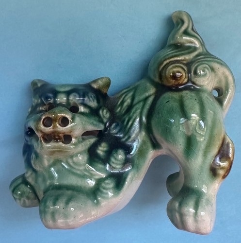 Vintage green glazed porcelain - glazed,