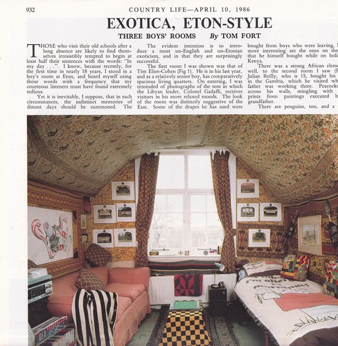 Eton school the rooms of - eton, school:
