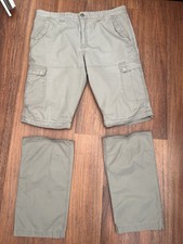 Mens Mantaray Stone Khaki Cargo Convertible Zip Off Trousers Shorts Size W40