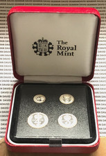 2008 MAUNDY MONEY SET AS ISSUED IN ROYAL MINT LARGE CONTEMPORARY CASE. RARE.