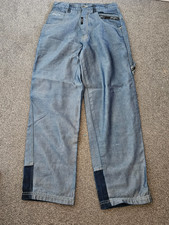 Sean John - Shiny Blue Denim, Branded, Carpenter Jeans - Size 32W/32.5L