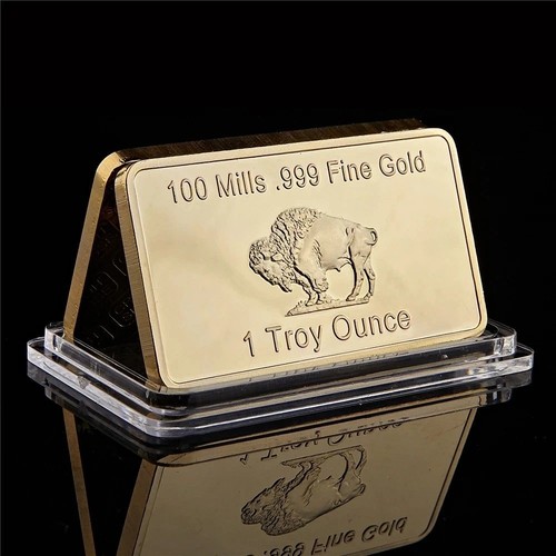 Gold buffalo bullion bar - 1,