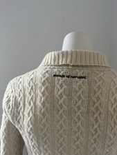 MOODS OF NORWAY 100% Icelandic Wool Men's Chunky Knit Button cream Cardigan S