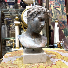 Apollo Eros Sculpture Bust In Terracotta Or Plaster Neoclassical Statue