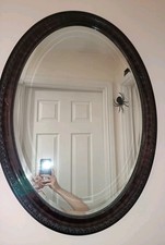 Large Antique Oval Bevelled