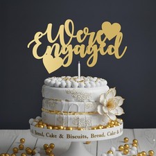 We're Engaged Cake Topper