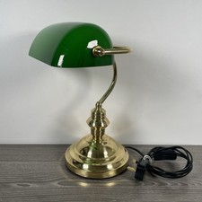 Bankers green glass lamp - green, /