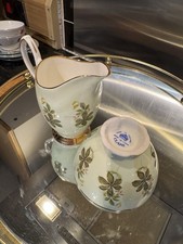 Clare Fine Bone China Sugar Bowl And Jug, Rare Floral Print