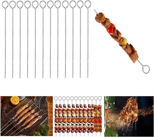 6pc metal bbq skewers - 11",
