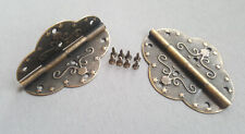 Hinges Large Size Brass Bronze Decoration DIY Box Wood Chest Door Home Furnitura