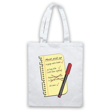 SHOPPING LIST UNOFFICIAL TERMINATOR FUNNY PARODY SCI FI TOTE BAG LIFE SHOPPER