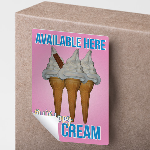 Whippy ice cream van sticker - cream,