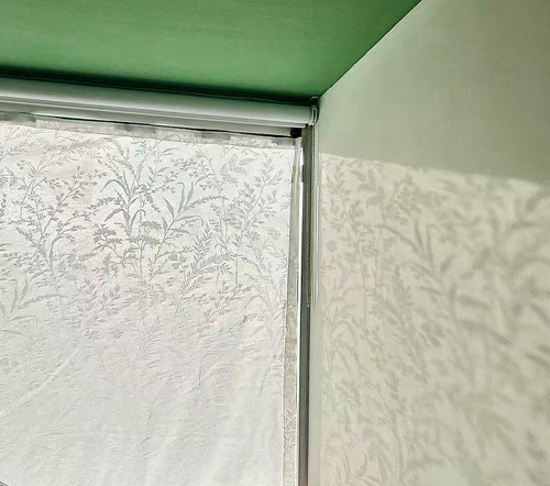 White sheer lace curtain - white,
