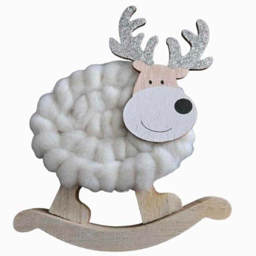 Cream rocking reindeer - cream,