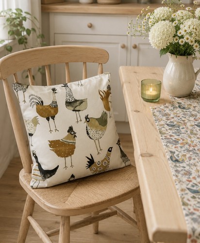 Chicken print cushion cover - chicken,