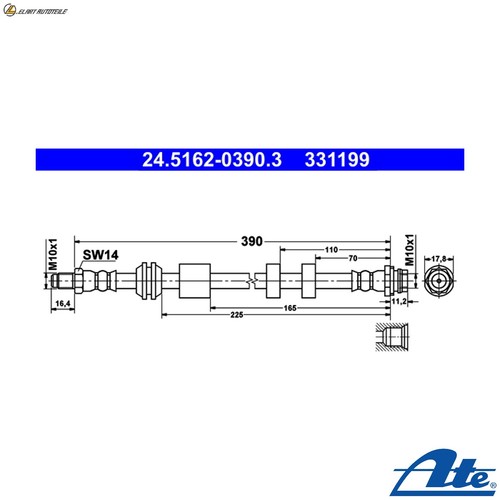Brake hose 5162 0390 - hose, for