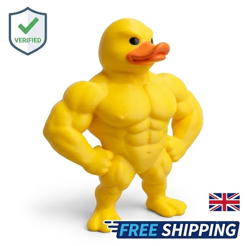 Muscle duck statue - duck, funny