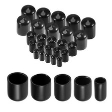 25pack Round Rubber End Caps 1/4" 3/8" 15/32" 5/8" 3/4" Black Vinyl Cover
