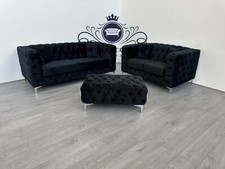 Rocky Velvet Chesterfield Sofa - Tufted Couch - High Quality Plush Velvet
