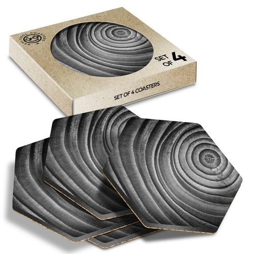 Hexagon coasters bw - 4,
