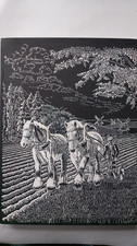 Old Wood Block Lino Print
