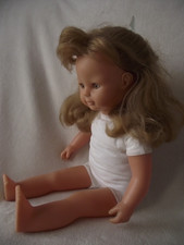 22" VINTAGE FAMOSA DOLL - SOFT BODY, SLEEPING BROWN EYES, LONG BLONDE HAIR SPAIN