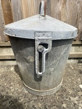 Vintage BELDRAY Galvanised Steel Coal Scuttle / Ash Bin Bucket