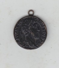 Nice Pendant With Heads Of Ancient Coins On Each Side, 28mm + Loop
