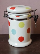 Typhoon Polka Dot Design Porcelain Canister Storage Jar Container Clip-on Lid