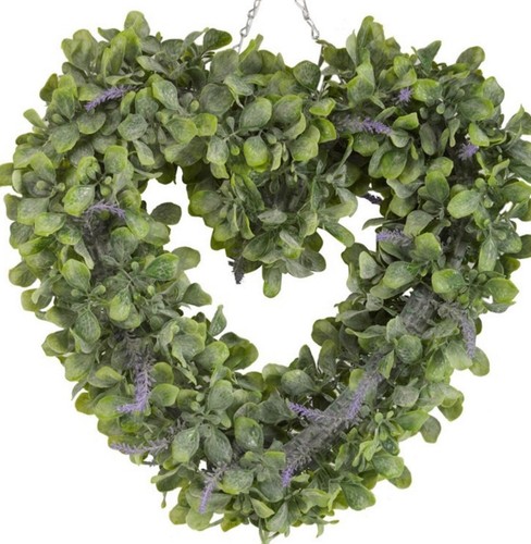 New faux lavender flower heart - new,