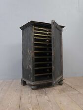 Antique Vintage Bank Of Ebonised Victorian Specimen Drawers Chest Cabinet Gilt