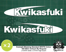 2 x Kwikasfuki Kawasaki Style Stickers Motorbike Motorcycle Ninja zx 41 Colours!