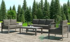 4 Piece Garden Furniture Grey