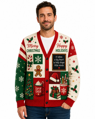Happy christmas cardigan - happy,
