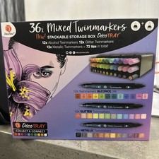 Decotime 36x Twin markers Collect Connect Deco Tray Alcohol Glitter Metallic ?