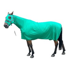 Emerald green Lycra horse hood