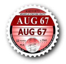 Funny Novelty Retro Year Dated 1967 TAX DISC Motif External vinyl car sticker